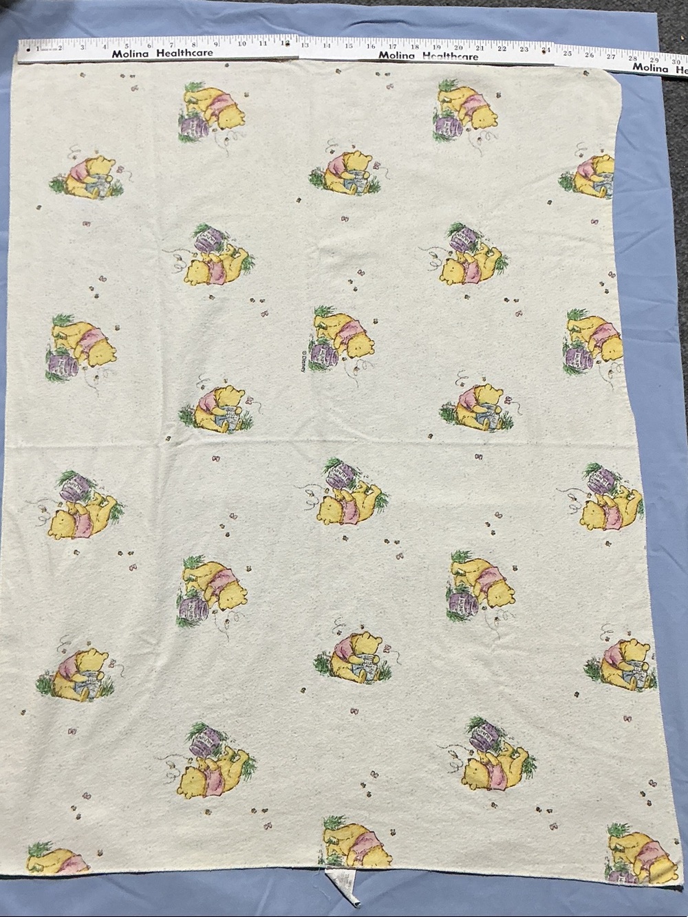 Disney Winnie the Pooh Vintage 100% Cotton Baby Blanket Sz 27” X 36”.